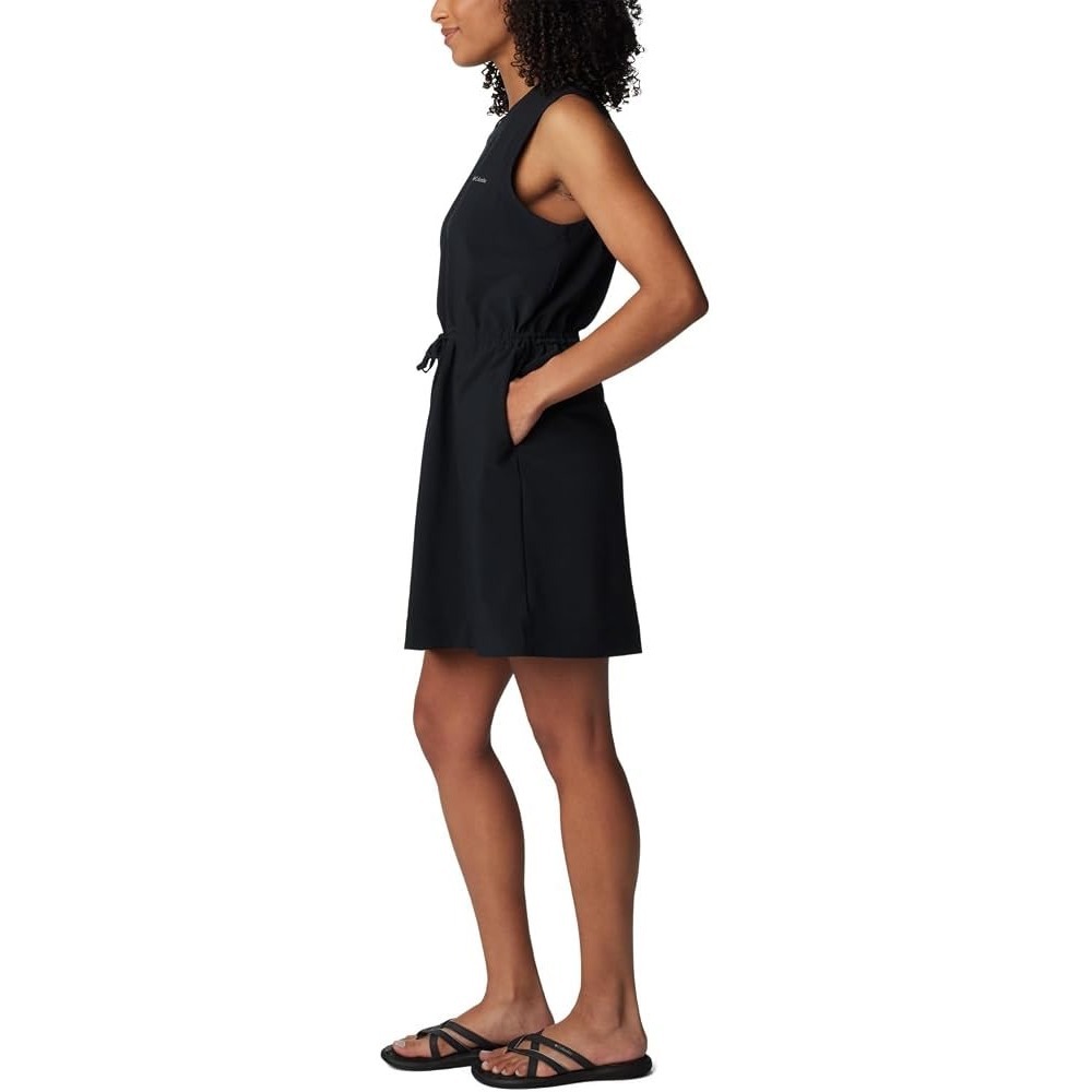 Columbia Womens Black Sleeveless Drawstring Waist Active Dress AL3265 Large